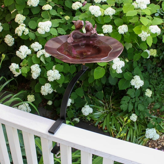 Plow & Hearth Antiqued Birdbath & Railing Bracket
