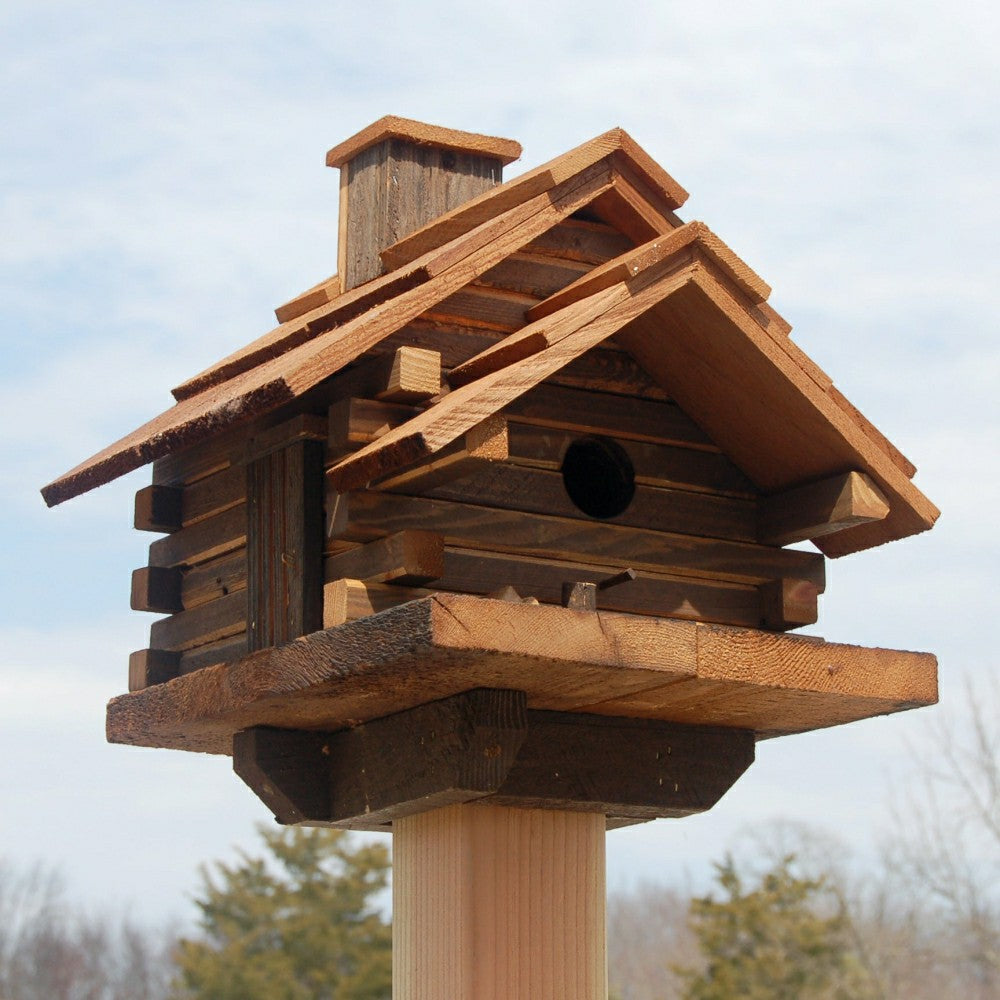 Plow & Hearth Conestoga Log Cabin Natural Cedar Bird House