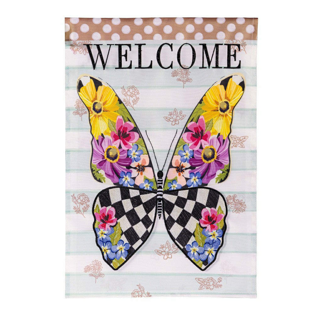 Plow & Hearth Mack Childs Butterfly Applique Garden Flag