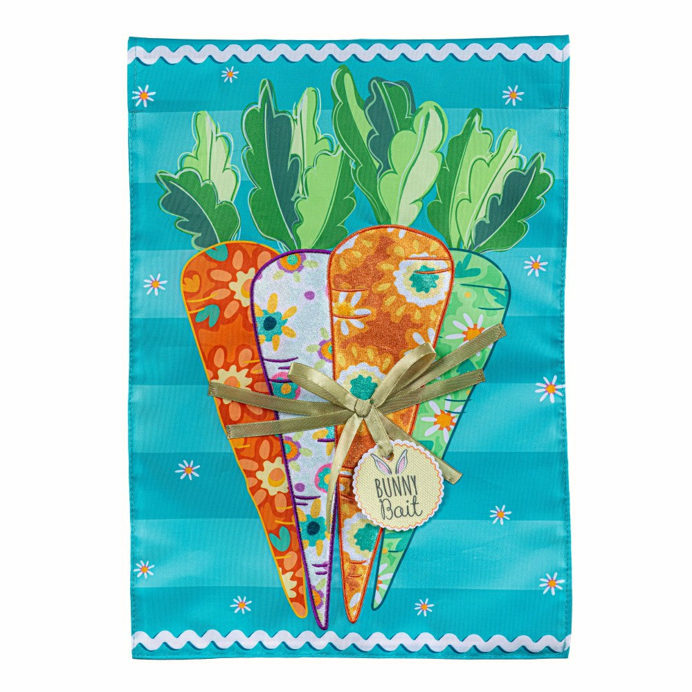 Plow & Hearth Bunny Bait Bunch Applique Garden Flag