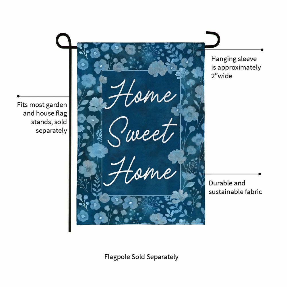 Plow & Hearth VivaStyle Gilded Meadow Burlap Garden Flag TWO