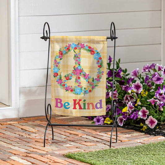 Plow & Hearth Floral Be Kind Suede Garden Flag