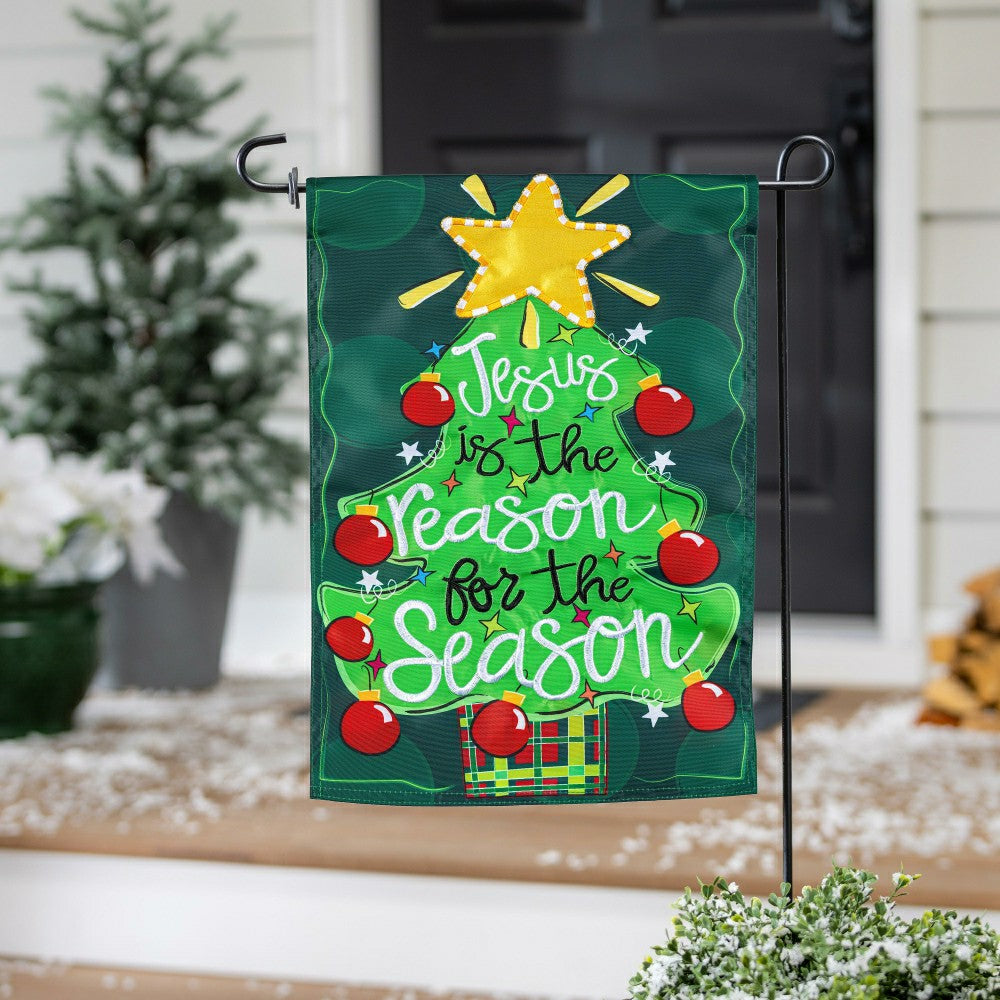 Plow & Hearth Jesus Is The Reason Applique Garden Flag