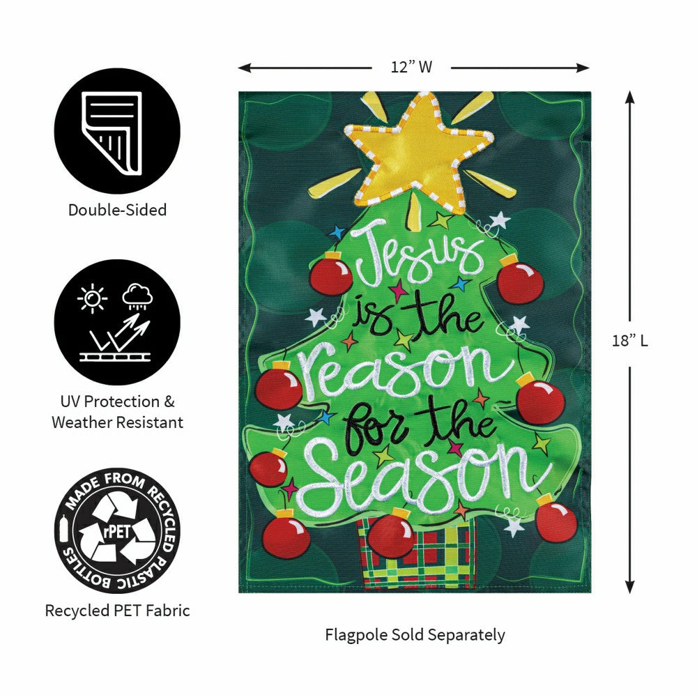Plow & Hearth Jesus Is The Reason Applique Garden Flag