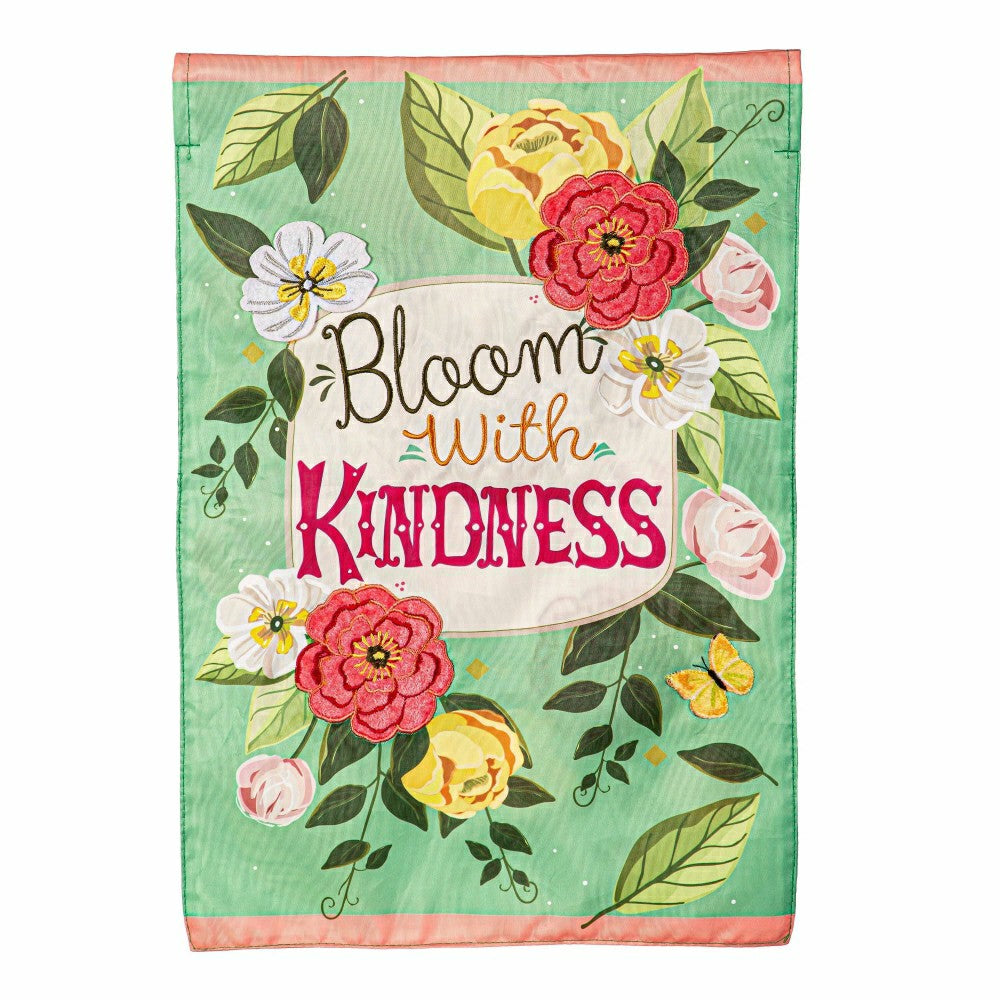 Plow & Hearth Bloom with Kindness Applique Garden Flag