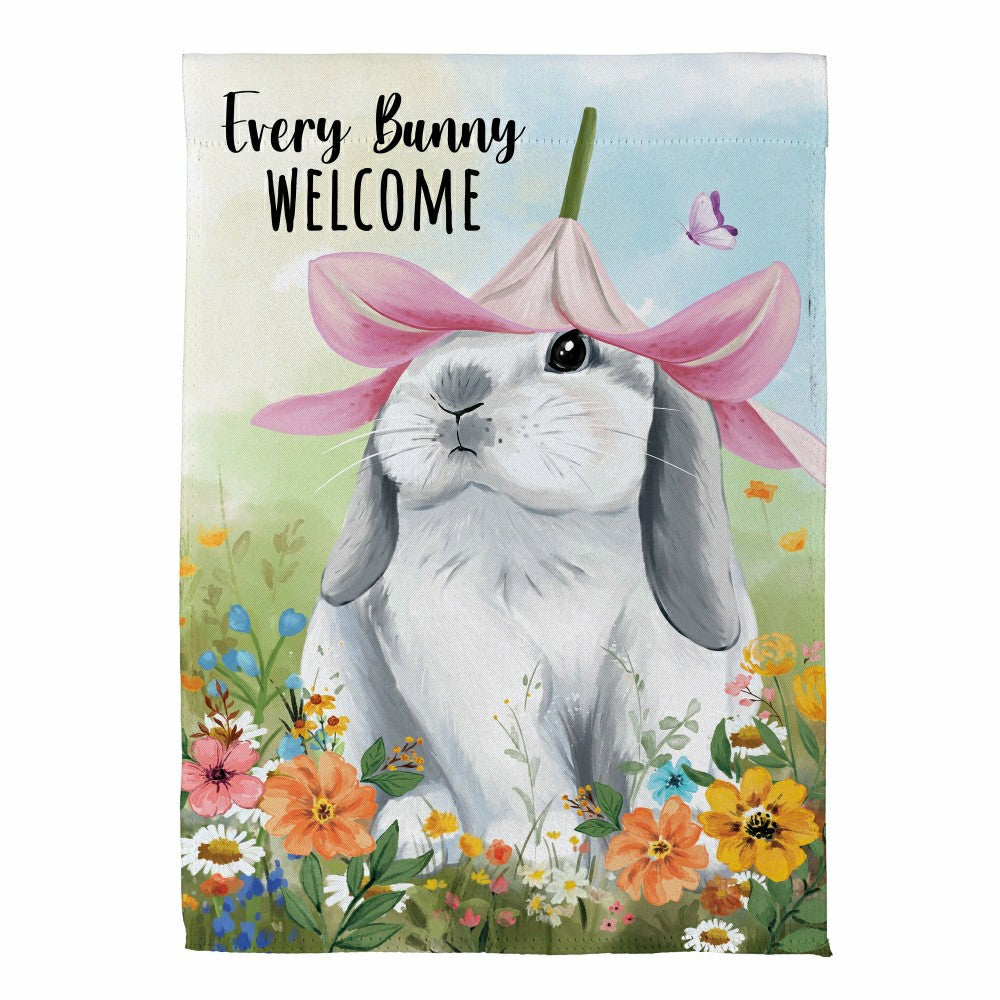 Plow & Hearth Hop Into Spring Flower Time Suede House Flag