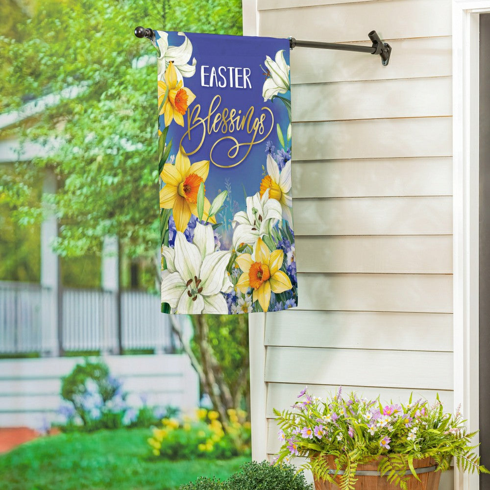 Plow & Hearth Blessings For Easter Suede House Flag