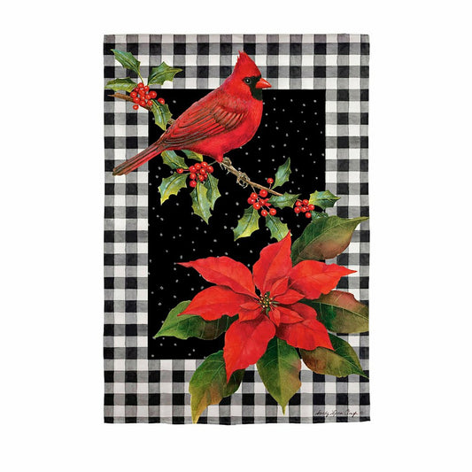 Plow & Hearth Cardinal & Holly Suede House Flag