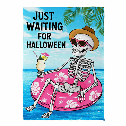 Plow & Hearth Just Waiting for Halloween Suede House Flag