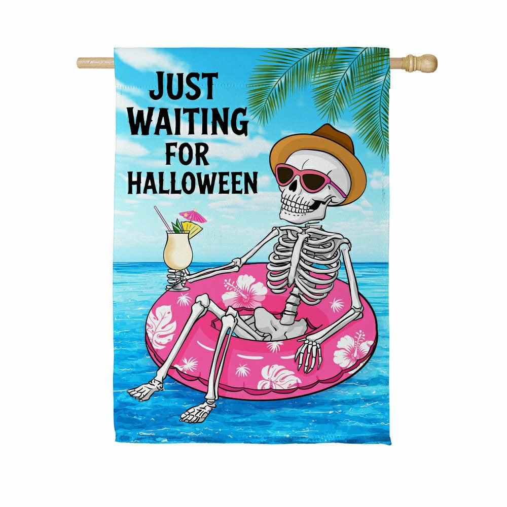 Plow & Hearth Just Waiting for Halloween Suede House Flag