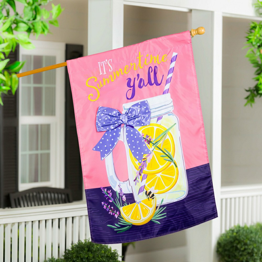 Plow & Hearth Lavender Lemonade Applique House Flag