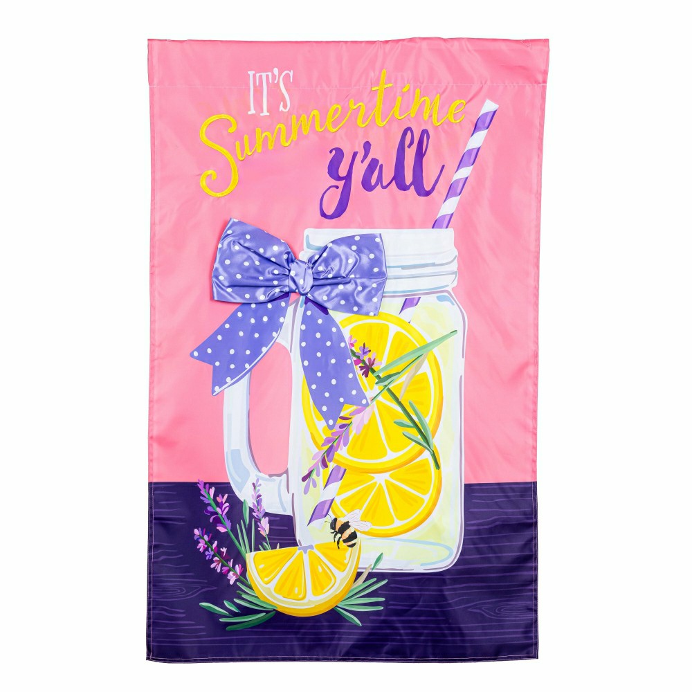 Plow & Hearth Lavender Lemonade Applique House Flag