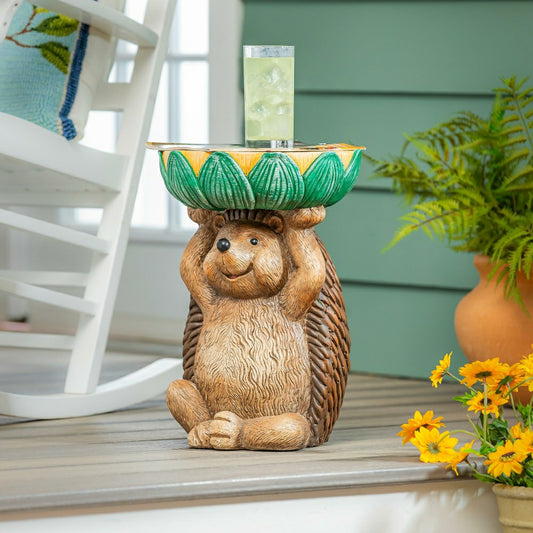 Plow & Hearth 17" Resin Hedgehog Patio Table