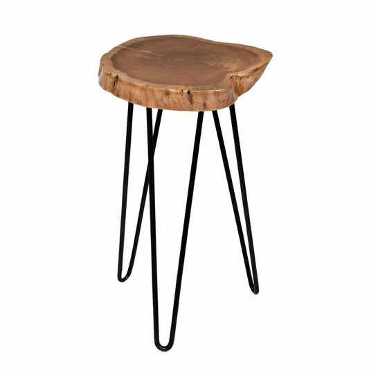Plow & Hearth Live Edge Acacia Wood Accent Table with Hairpin Legs
