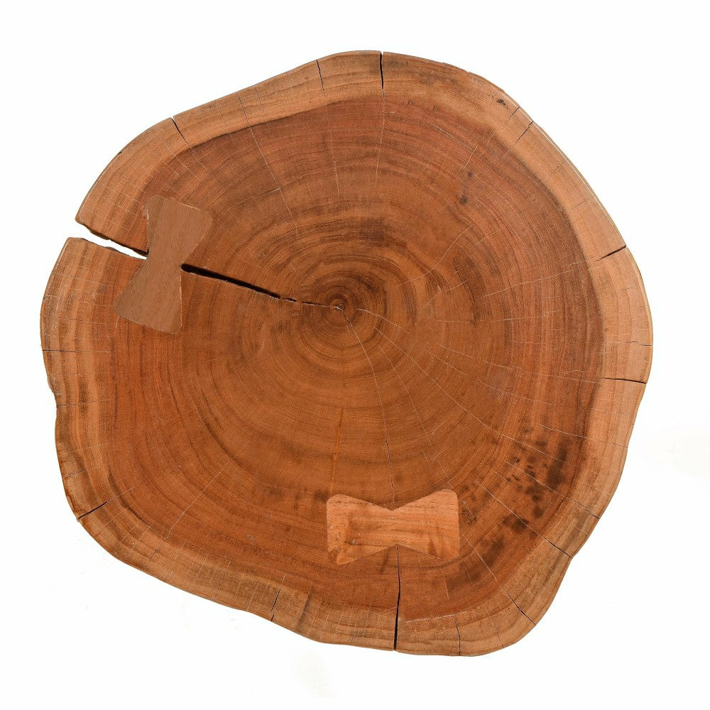 Plow & Hearth Live Edge Acacia Wood Accent Table with Hairpin Legs