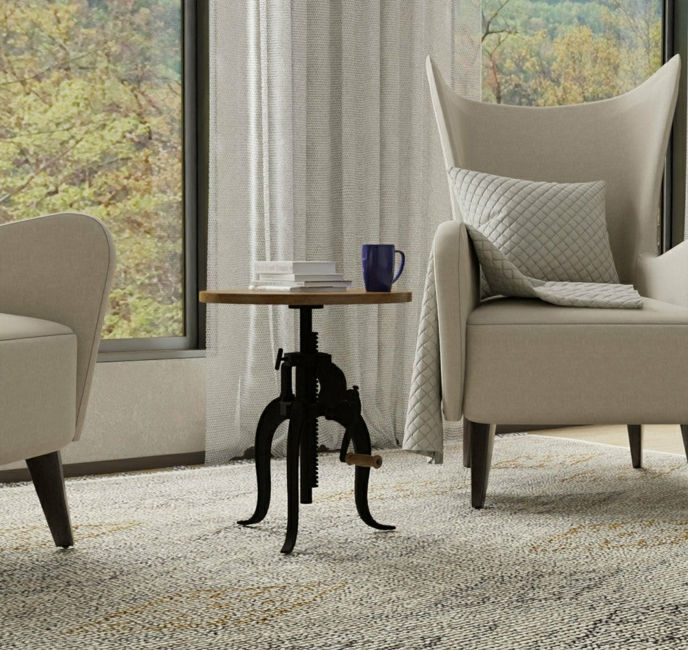 Plow & Hearth Regan Adjustable Accent Table, Harvest Oak