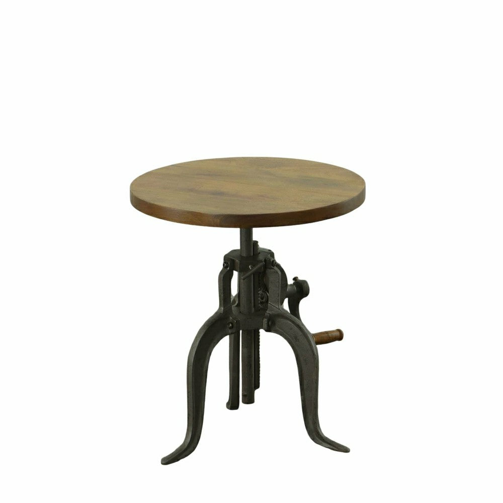 Plow & Hearth Regan Adjustable Accent Table, Harvest Oak