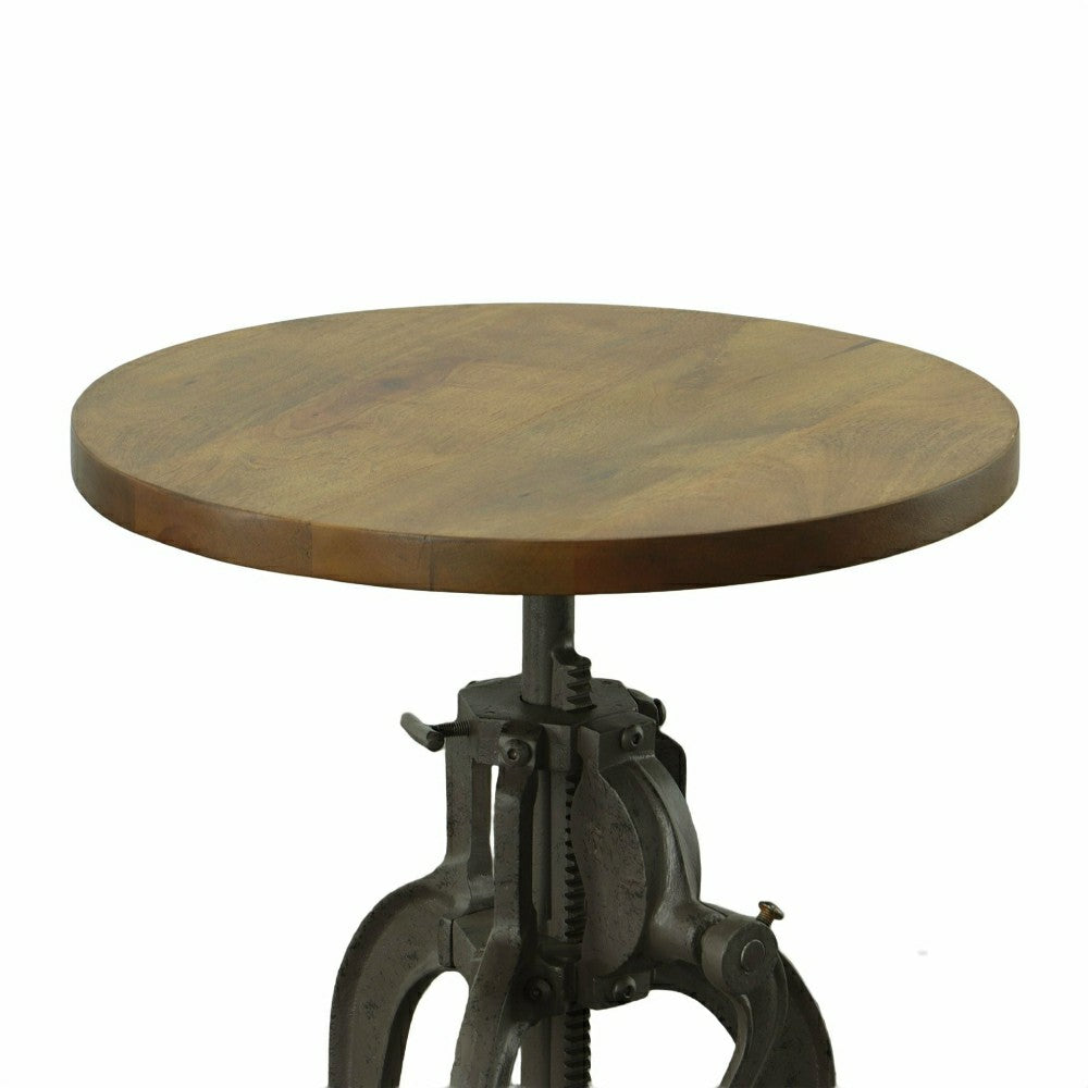 Plow & Hearth Regan Adjustable Accent Table, Harvest Oak