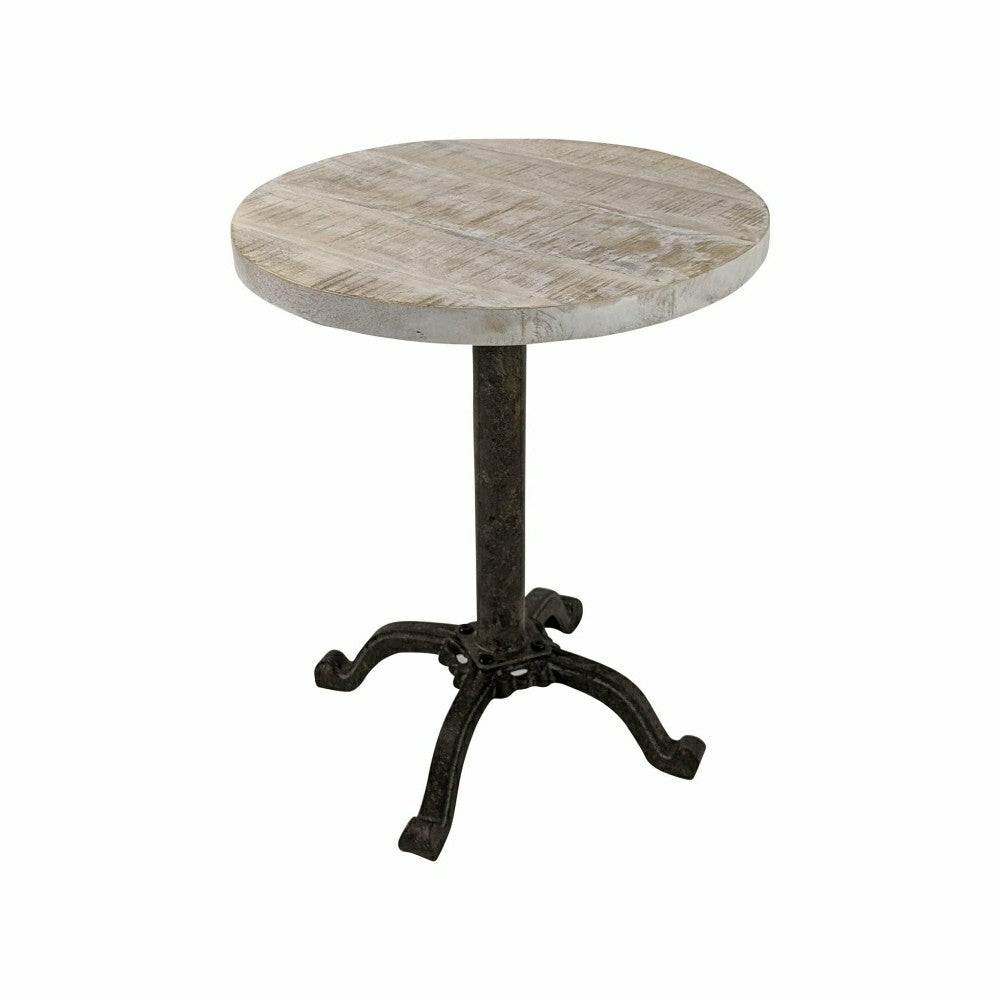 Plow & Hearth Colton Adjustable Vintage Table, Natural Driftwood Top