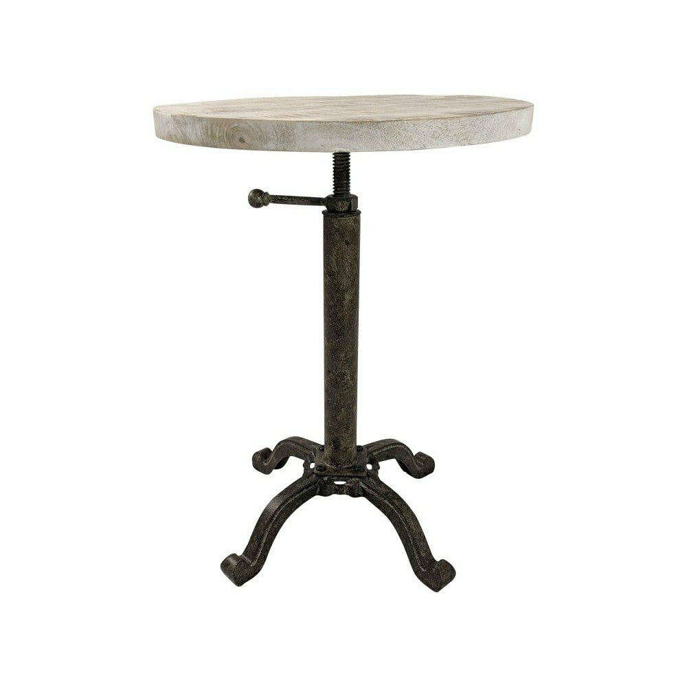 Plow & Hearth Colton Adjustable Vintage Table, Natural Driftwood Top