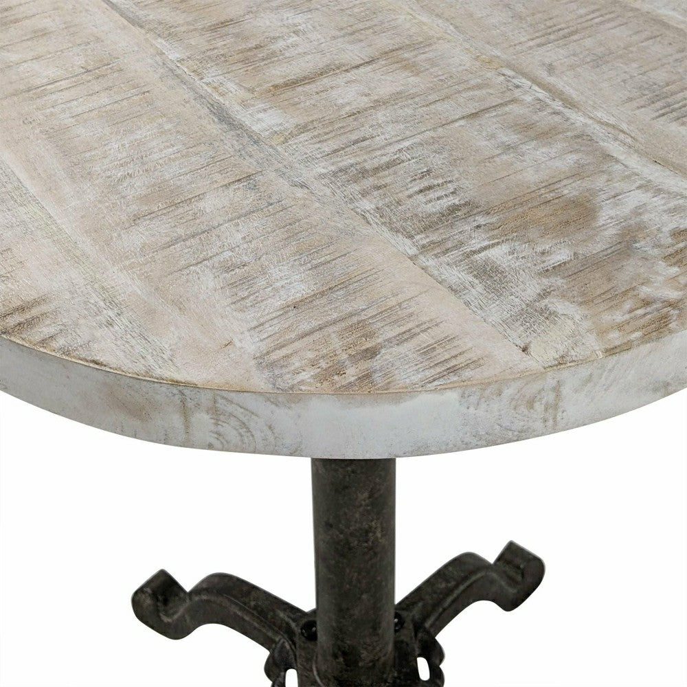 Plow & Hearth Colton Adjustable Vintage Table, Natural Driftwood Top