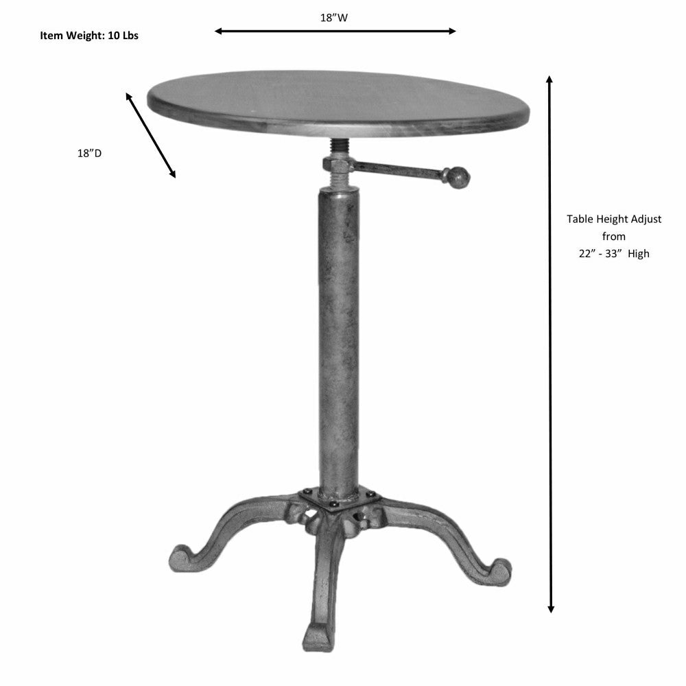 Plow & Hearth Colton Adjustable Vintage Table, Whitewash