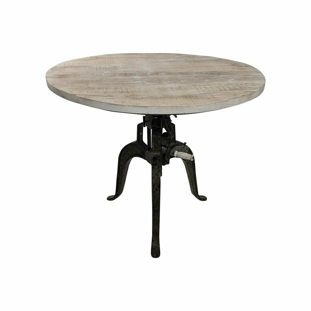 Plow & Hearth Bentley Adjustable Crank Table, Natural Driftwood