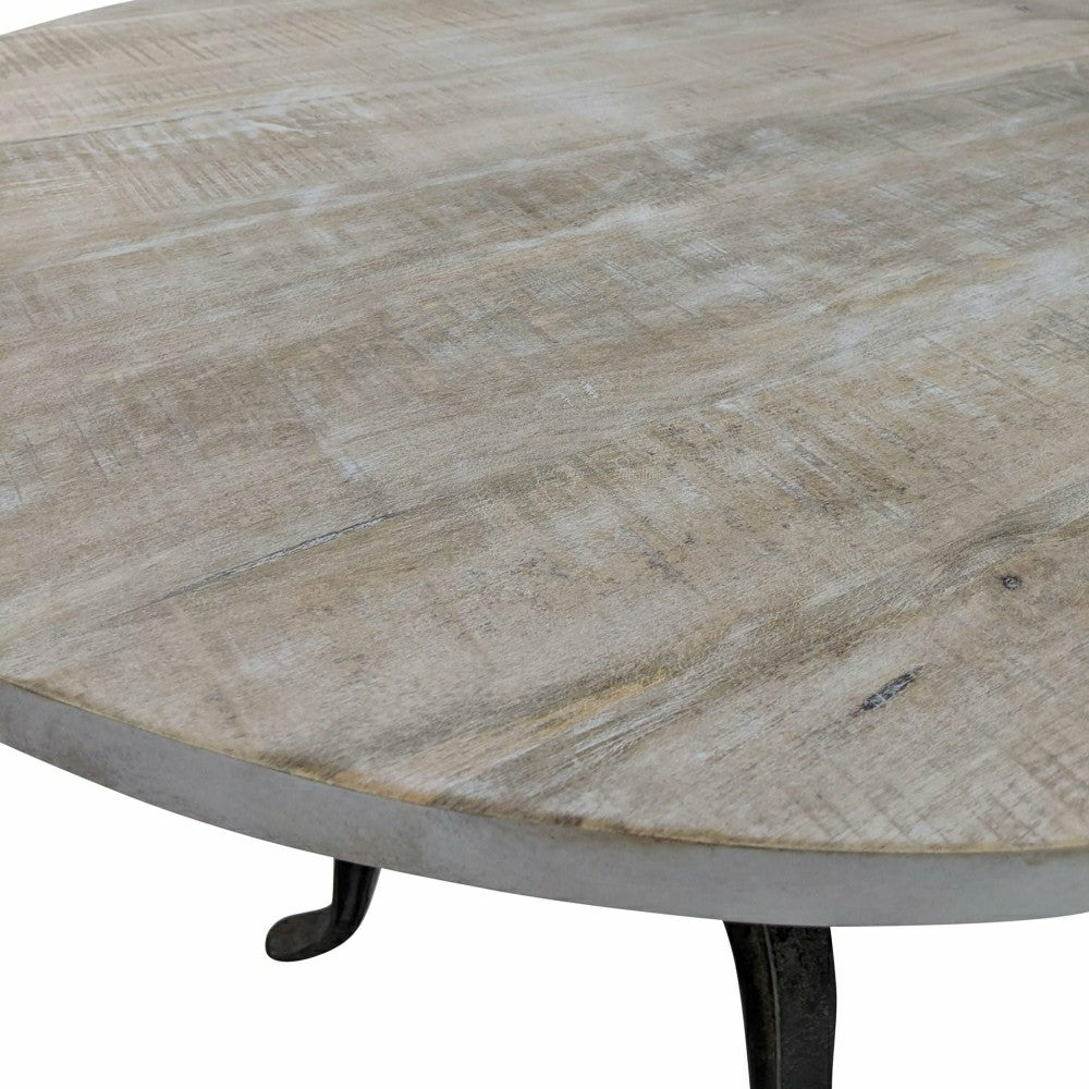 Plow & Hearth Bentley Adjustable Crank Table, Natural Driftwood