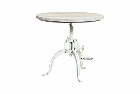 Plow & Hearth Riley Adjustable Height Rustic Coffee Table, Whitewash