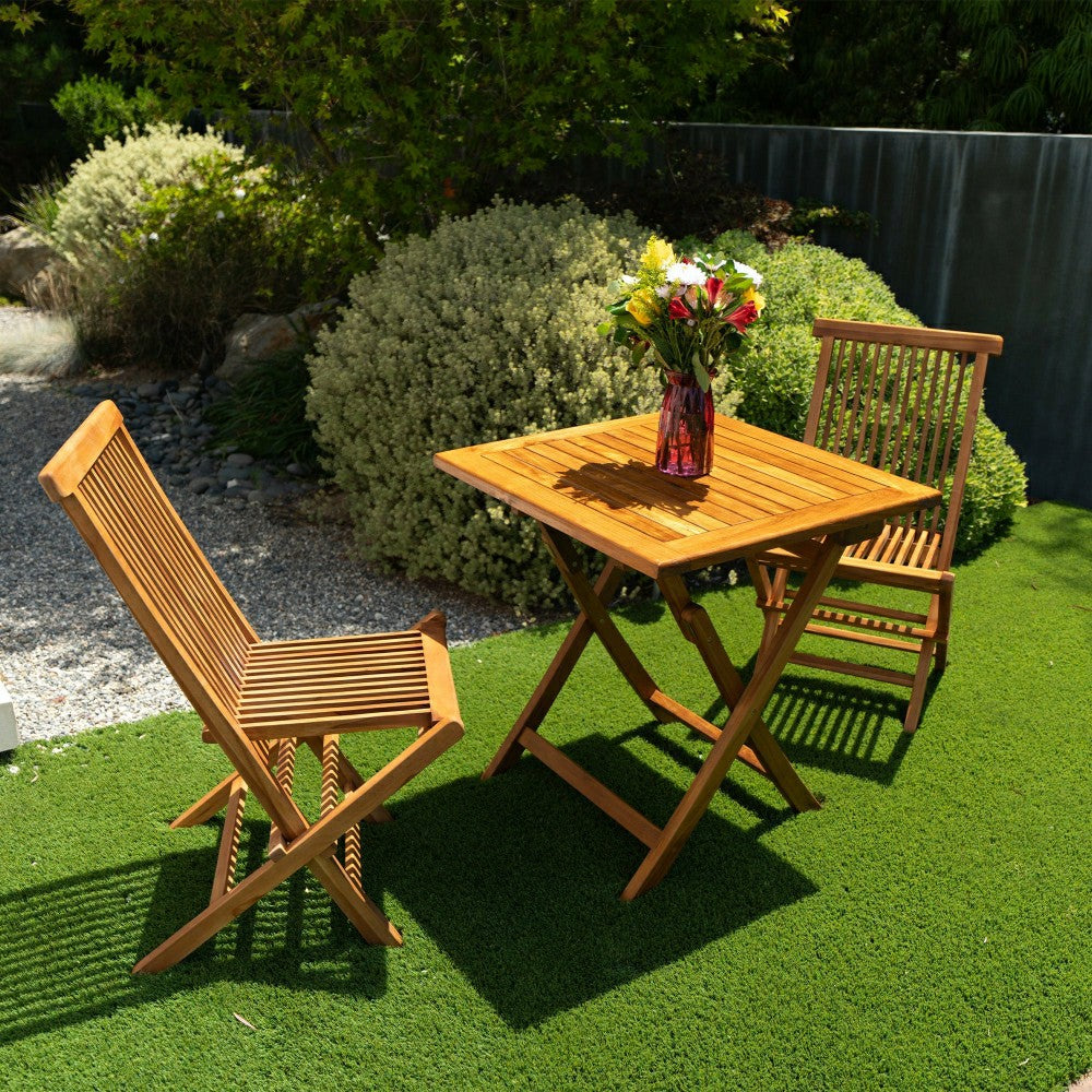Plow & Hearth Telluride Teak Outdoor Patio Folding Chair