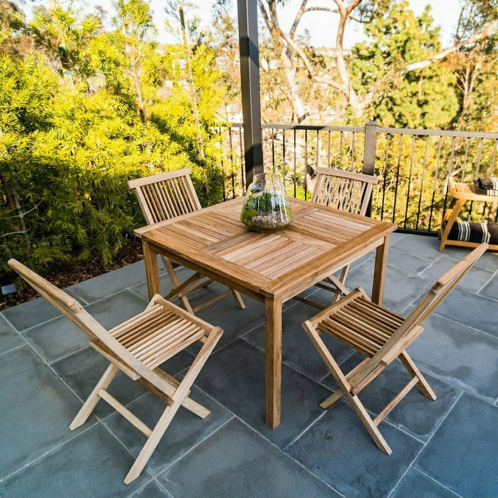 Plow & Hearth Telluride Teak Outdoor Patio Folding Chair