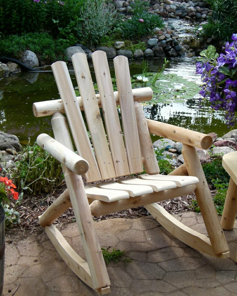 Plow & Hearth Rustic Outdoor Log Rocking Chair