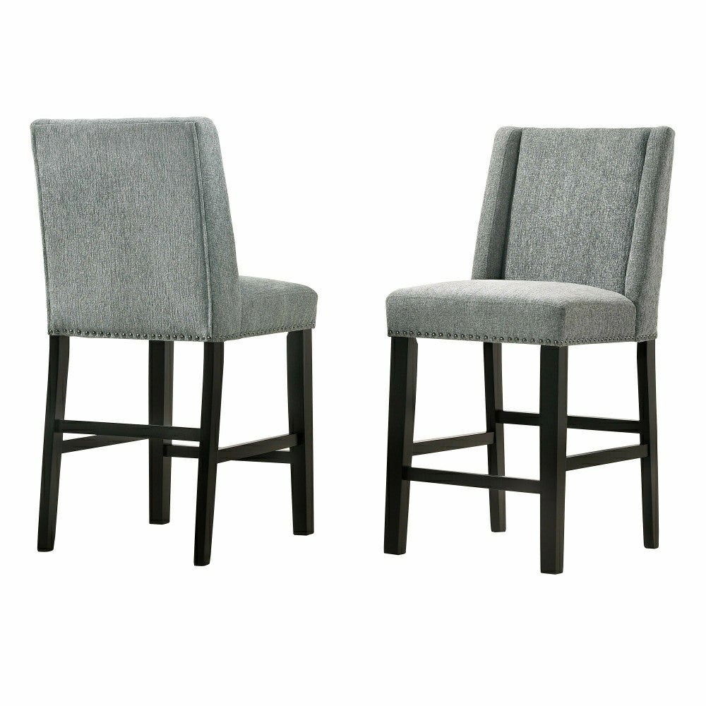 Plow & Hearth Upholstered Chair-Style 24" Counter Stools, Set of 2