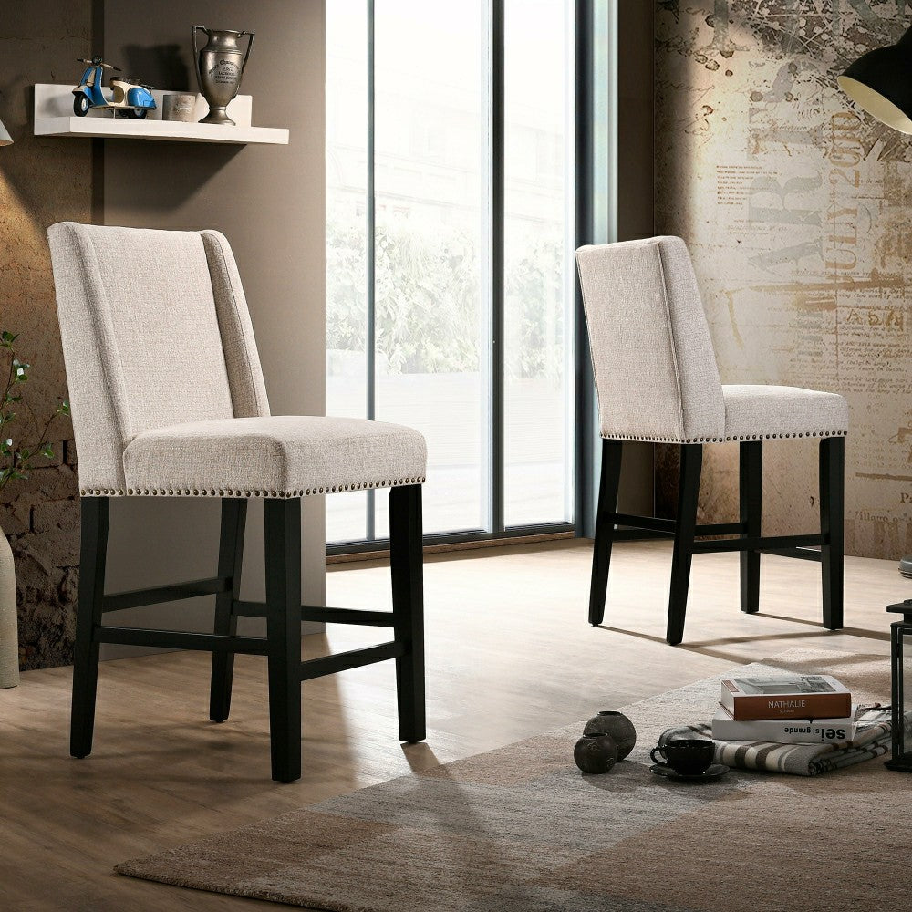 Plow & Hearth Upholstered Chair-Style 24" Counter Stools, Set of 2