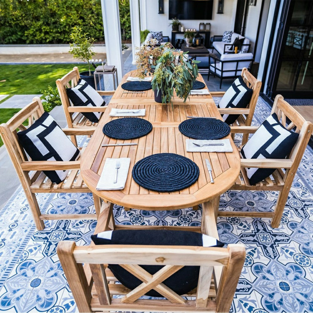 Plow & Hearth Åre Natural Teak Outdoor Patio Dining Chair with Arm Rests