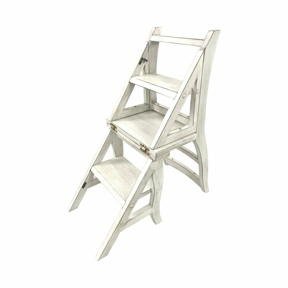 Plow & Hearth Folding Library Chair, Antique White