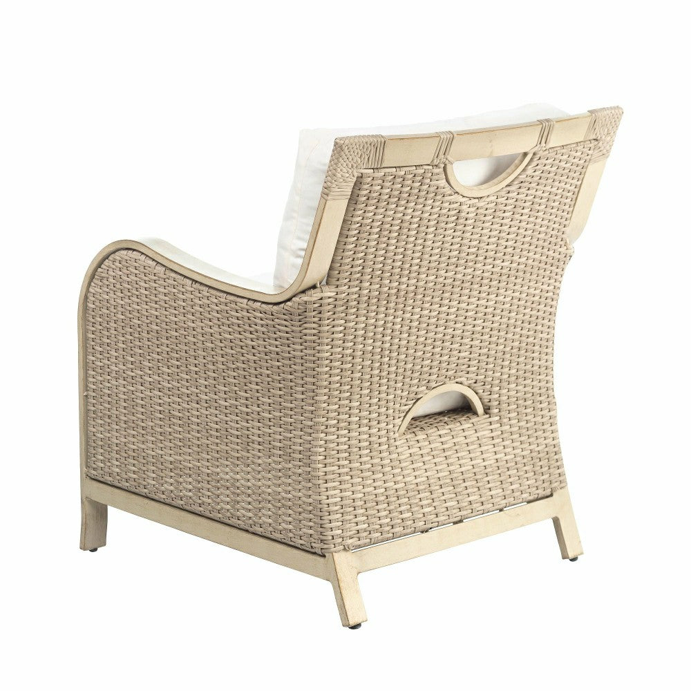 Plow & Hearth Driftwood Urbanna Wicker Chair with Cushions