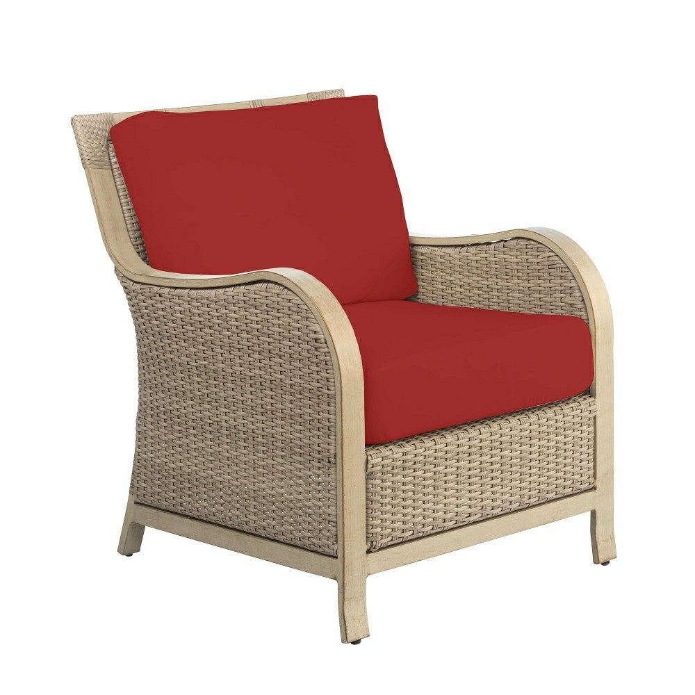 Plow & Hearth Driftwood Urbanna Wicker Chair with Cushions