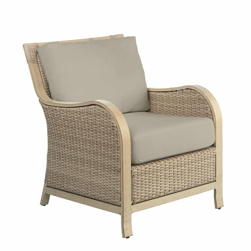 Plow & Hearth Driftwood Urbanna Wicker Chair with Cushions