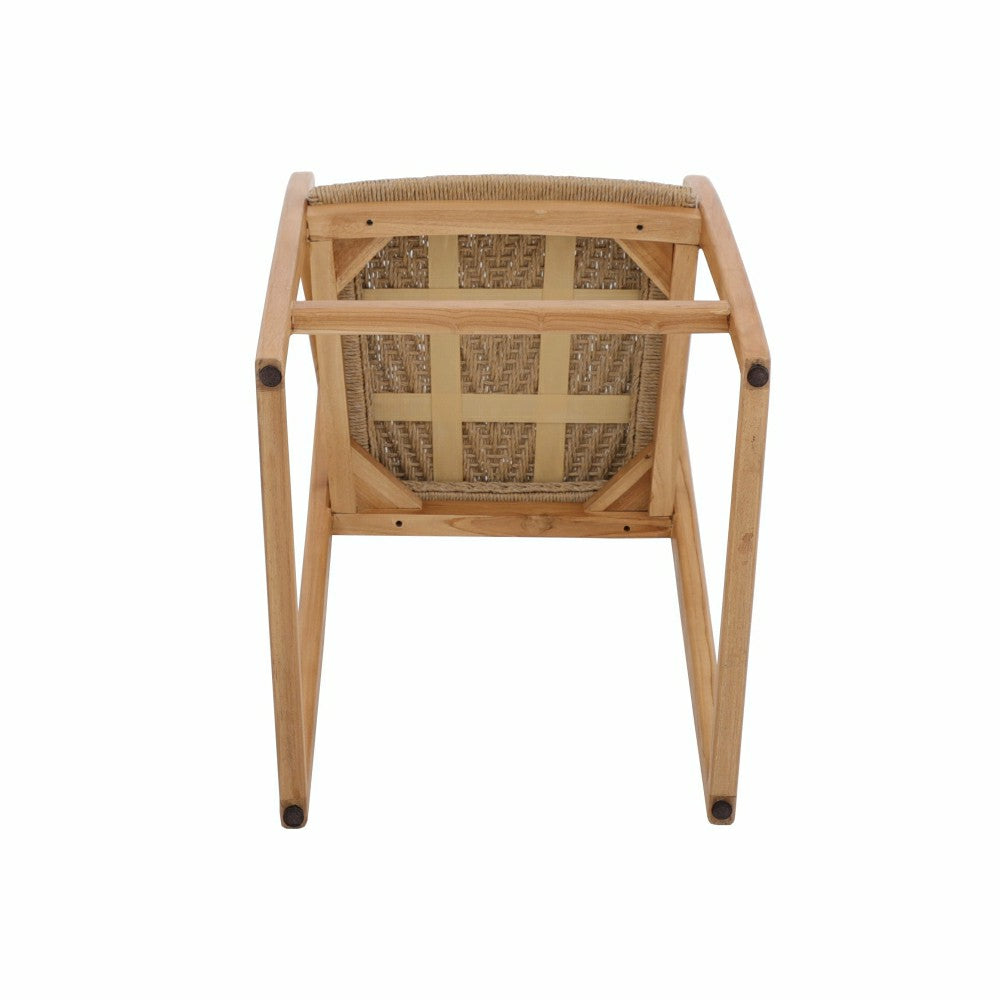 Plow & Hearth Ubud Natural Teak Indoor/Outdoor Bar Stool