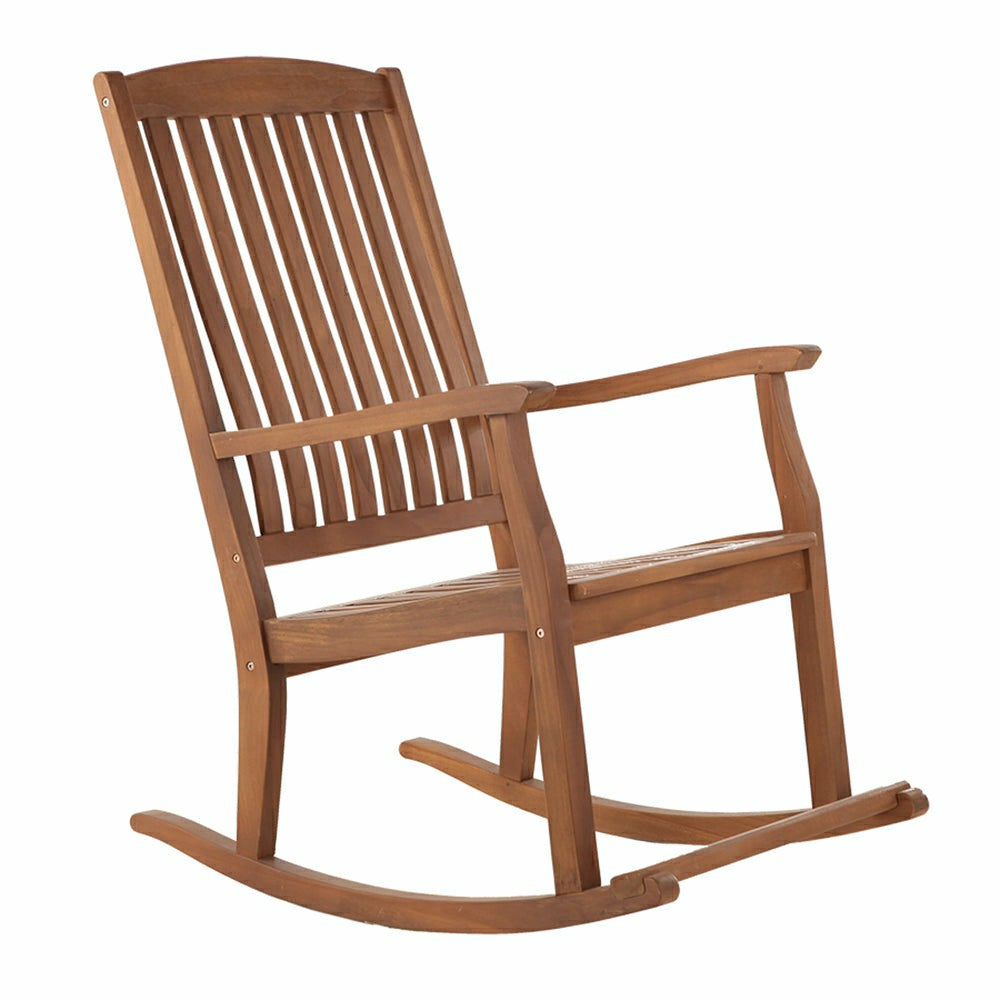 Plow & Hearth Telluride Oiled Teak Outdoor Patio Rocking Chair