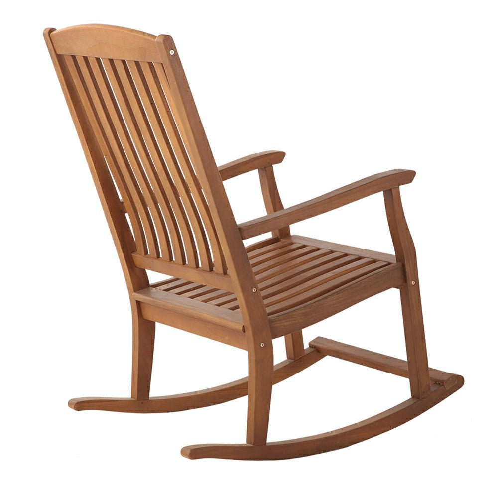 Plow & Hearth Telluride Oiled Teak Outdoor Patio Rocking Chair