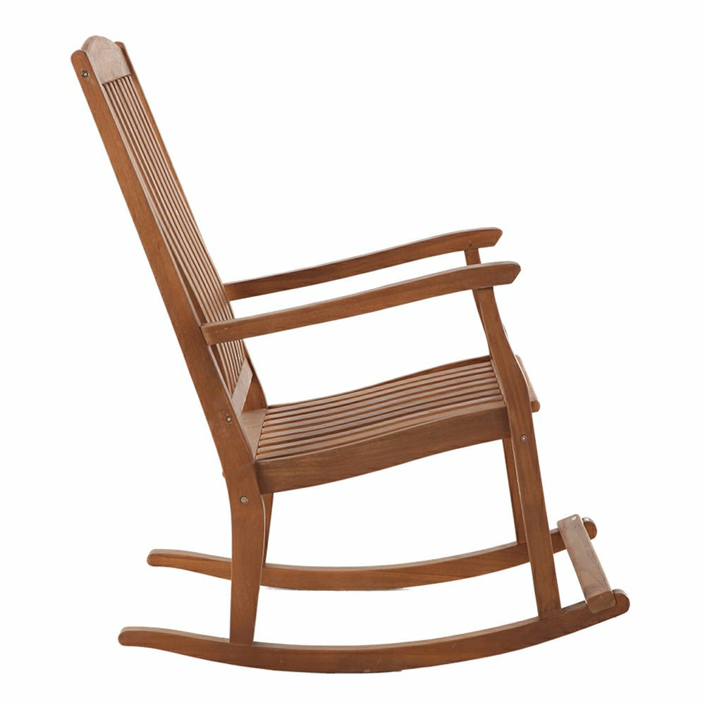 Plow & Hearth Telluride Oiled Teak Outdoor Patio Rocking Chair