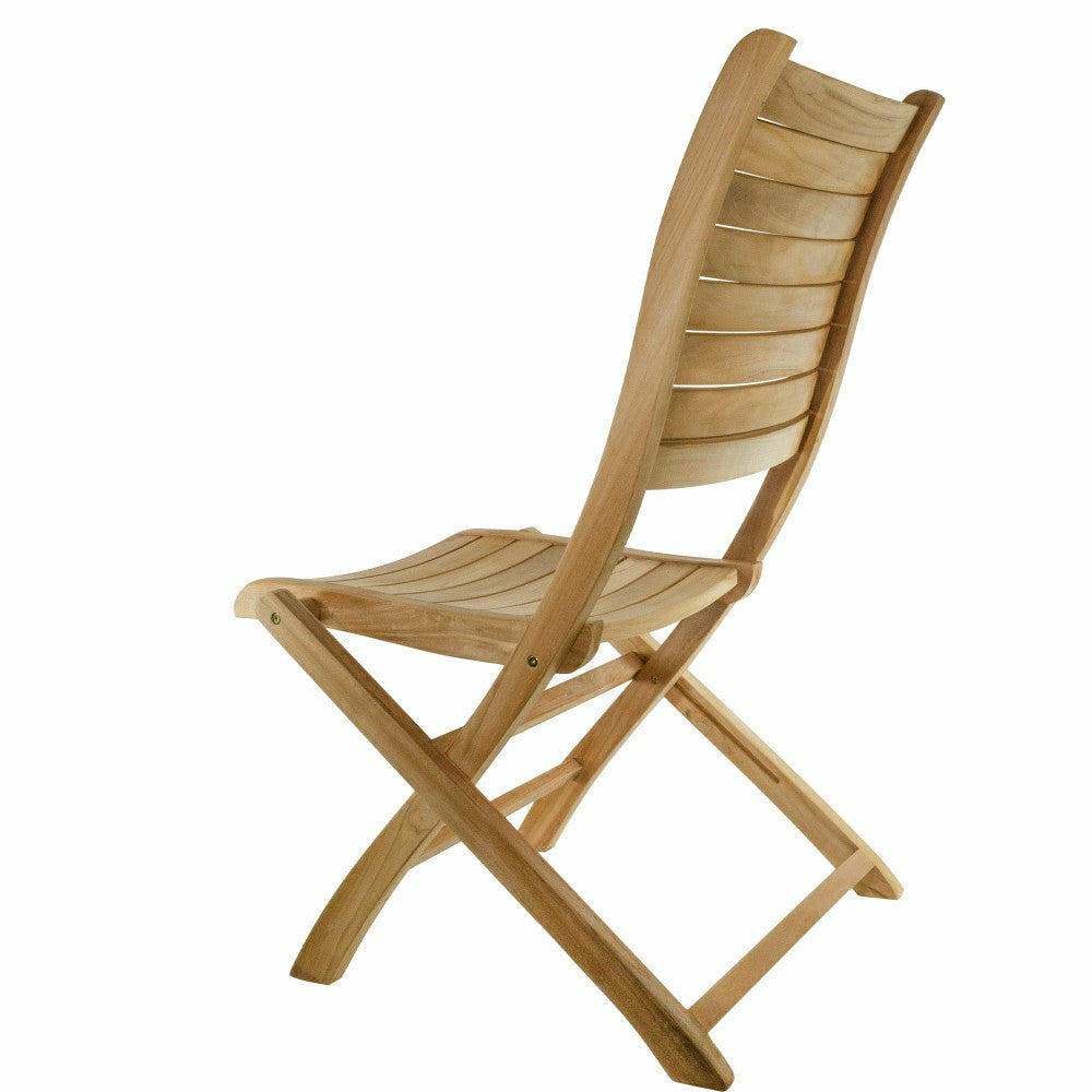 Plow & Hearth Naples Natural Teak Outdoor Patio Folding Chair