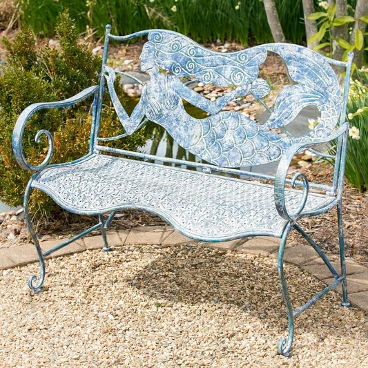 Plow & Hearth Mermaid Metal Bench