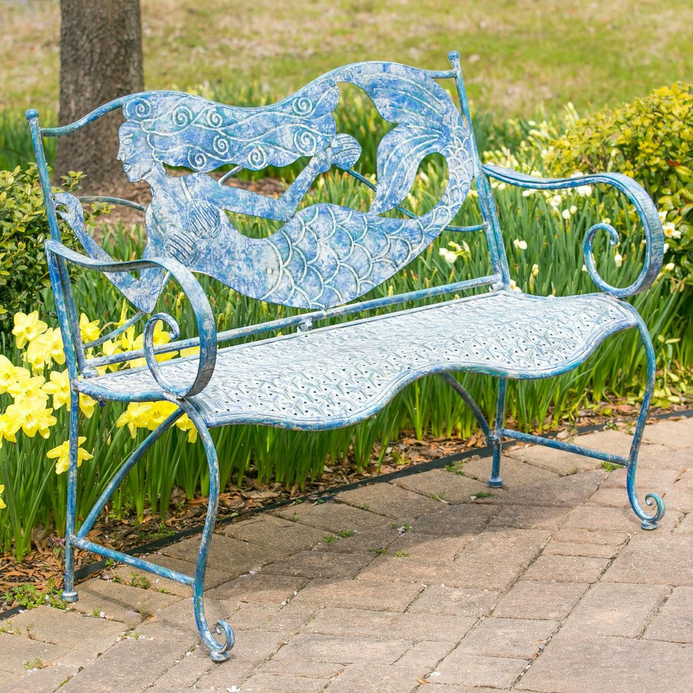Plow & Hearth Mermaid Metal Bench