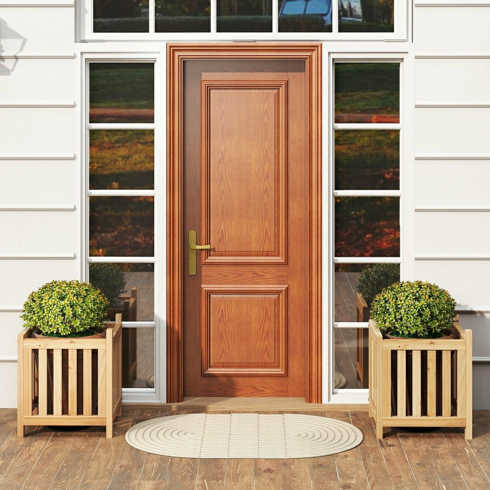 Plow & Hearth Patio Wooden Bench with Planter
