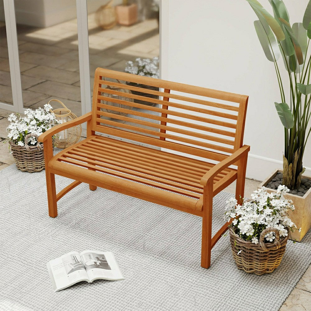 Plow & Hearth Teak Wood Outdoor Garden Bench