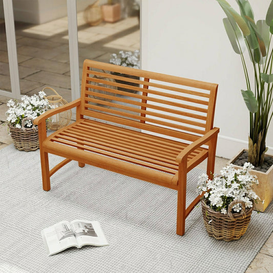 Plow & Hearth Teak Wood Outdoor Garden Bench
