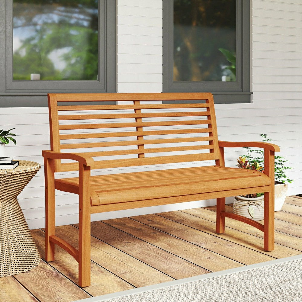 Plow & Hearth Teak Wood Outdoor Garden Bench